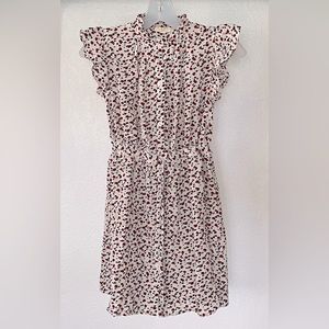 Chelsea & Violet Girl’s White Dress with Rose Print